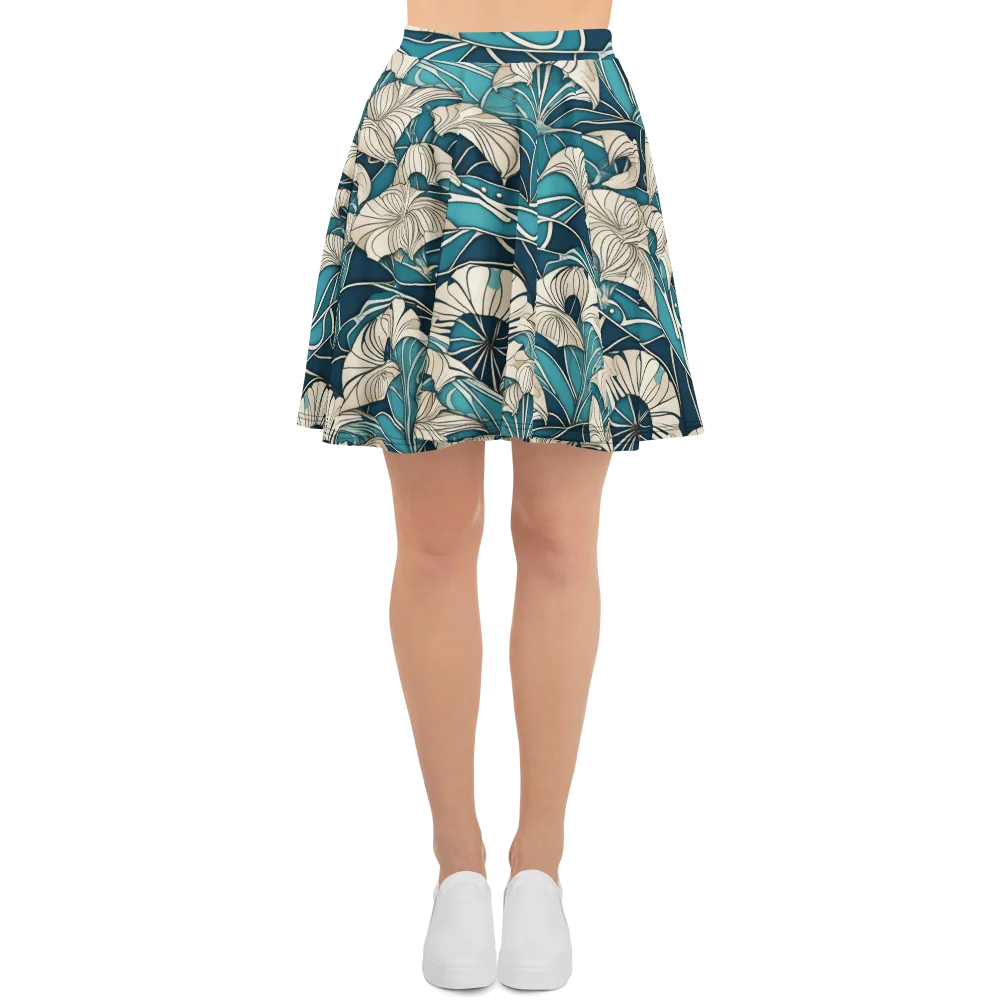 Ivory Jungle on Skater Skirt — Front