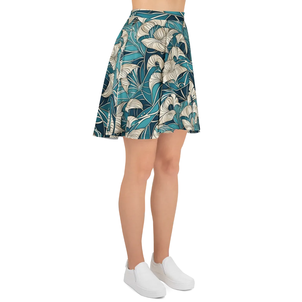 Ivory Jungle on Skater Skirt — Right