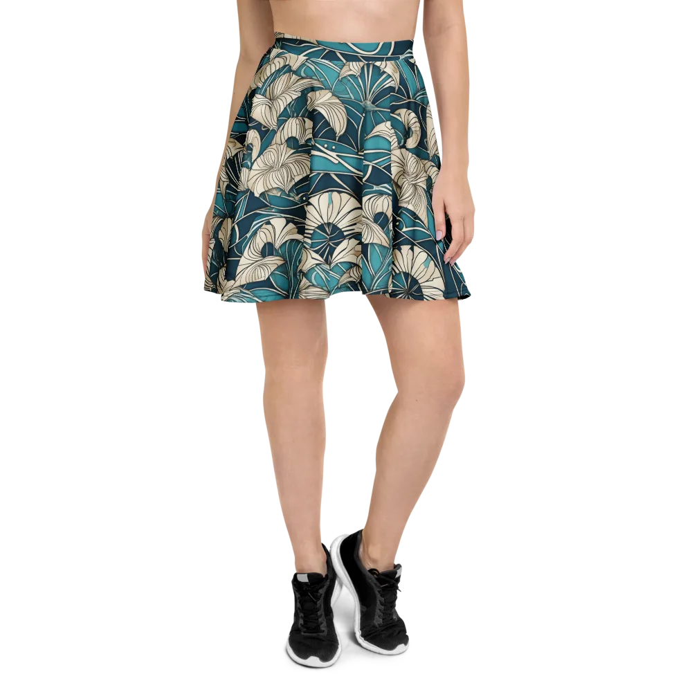 Ivory Jungle on Skater Skirt — Front