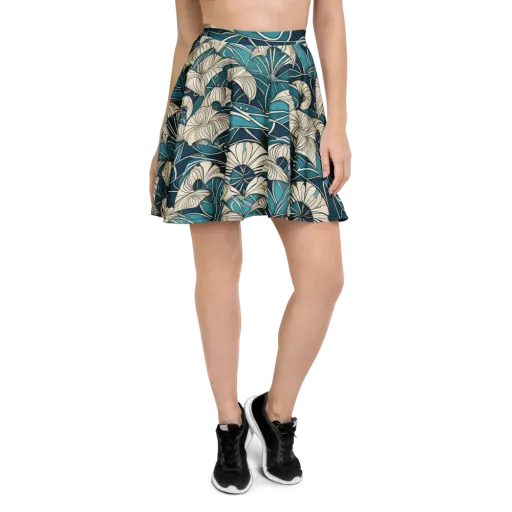 Ivory Jungle on a Skater Skirt
