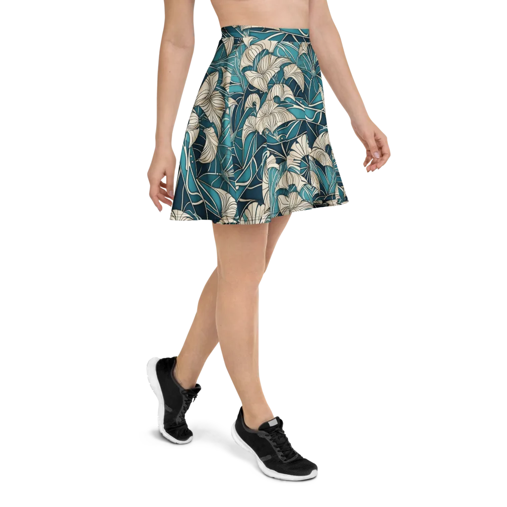 Ivory Jungle on Skater Skirt — Right