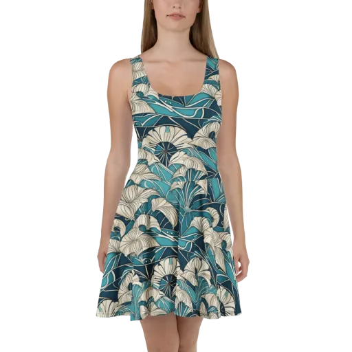 Ivory Jungle on a Skater Dress
