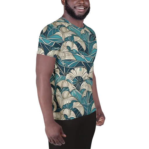 Ivory Jungle on a Men's Athletic T-Shirt