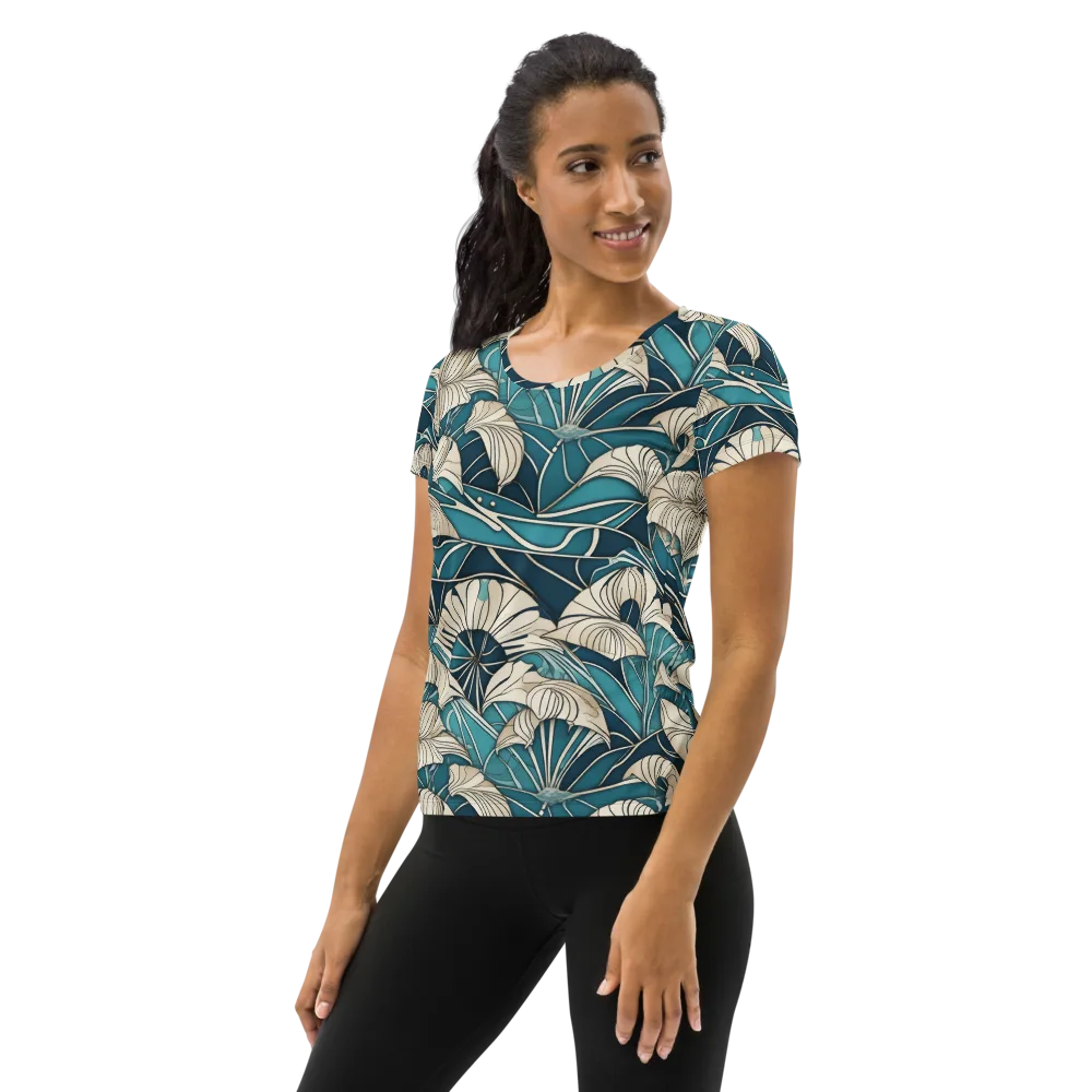 Ivory Jungle on Women's Athletic T-Shirt — Left