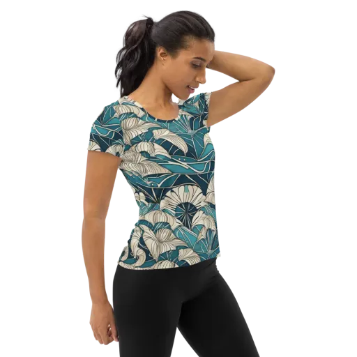 Ivory Jungle on a Women's Athletic T-Shirt