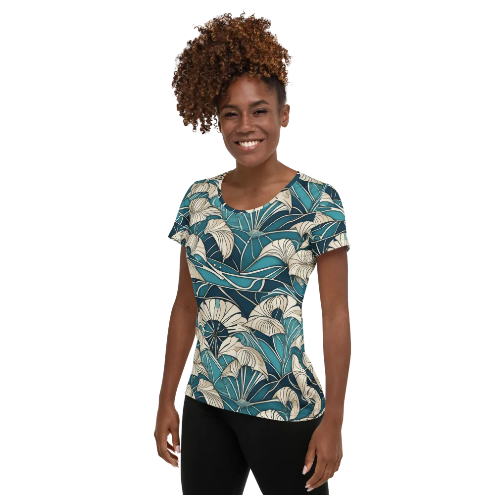 Ivory Jungle on Women's Athletic T-Shirt — Left