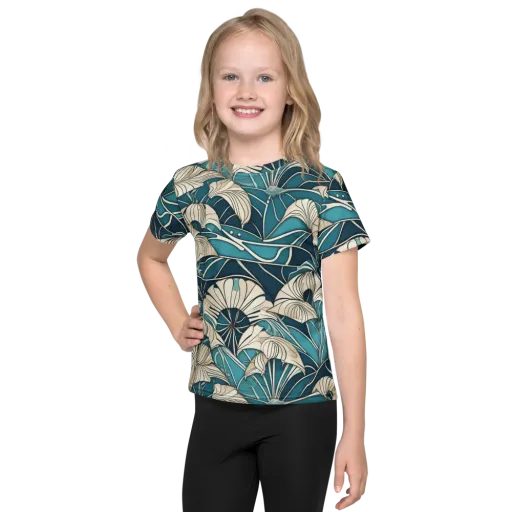 Ivory Jungle on a Kids Crew Neck T-Shirt