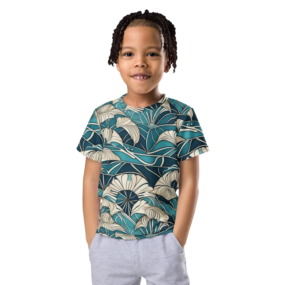 Ivory Jungle on Kids Crew Neck T-Shirt — Front