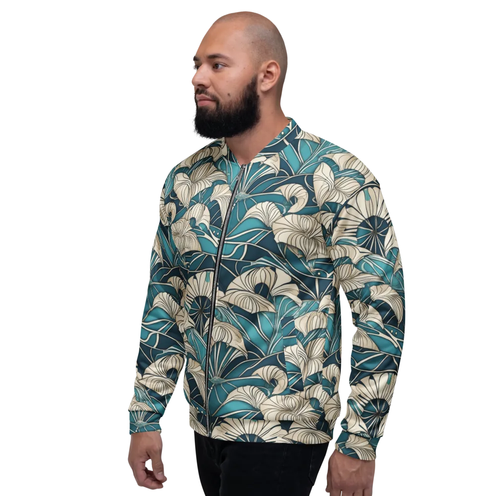 Ivory Jungle on Bomber Jacket — Left