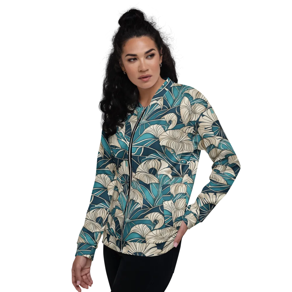 Ivory Jungle on Bomber Jacket — Left