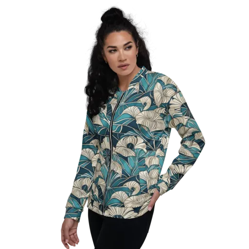 Ivory Jungle on a Bomber Jacket
