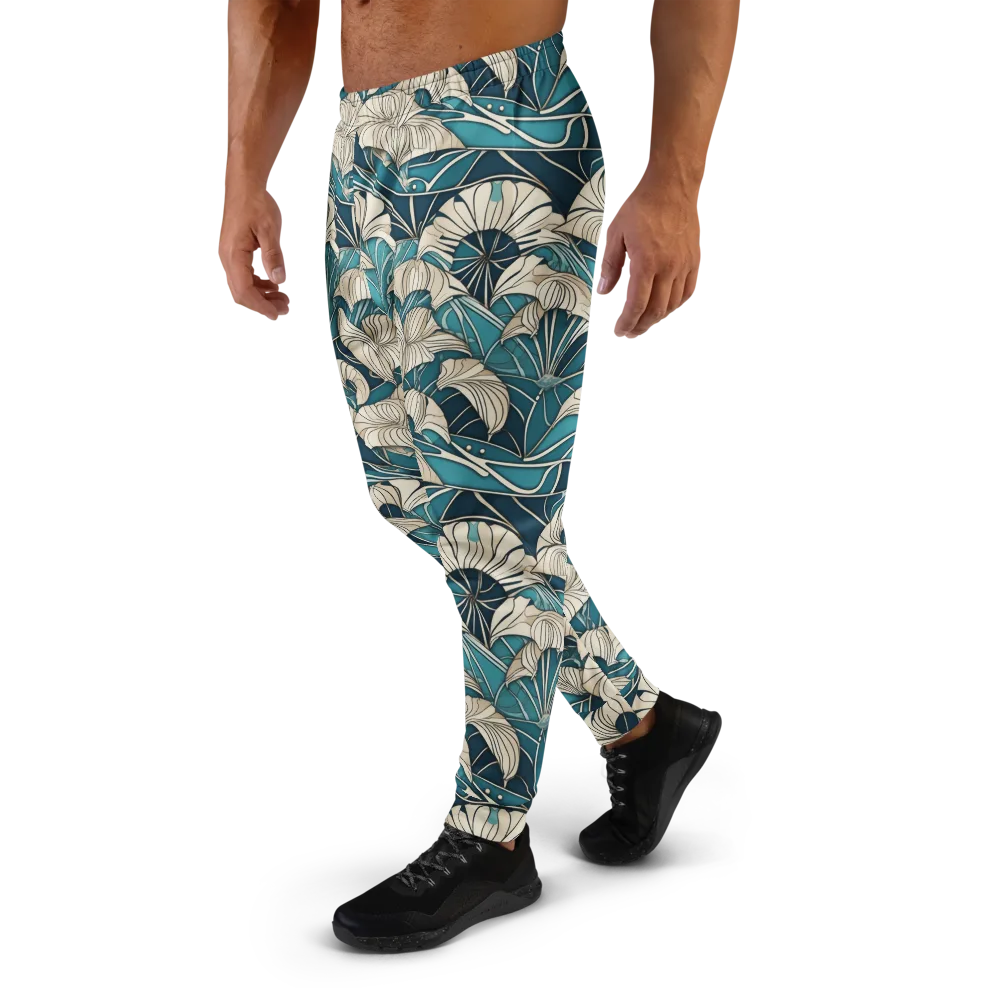 Ivory Jungle on Men's Joggers — Left