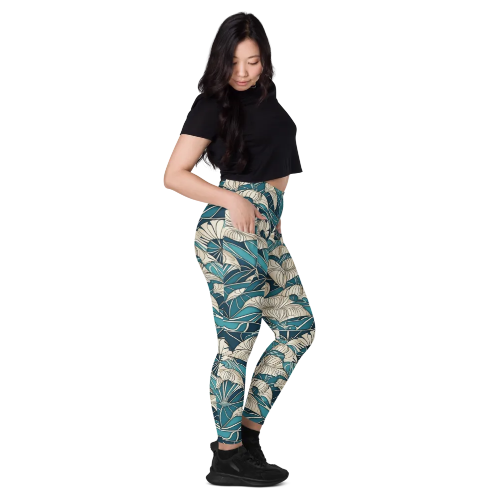 Ivory Jungle on Leggings with Pockets — Right