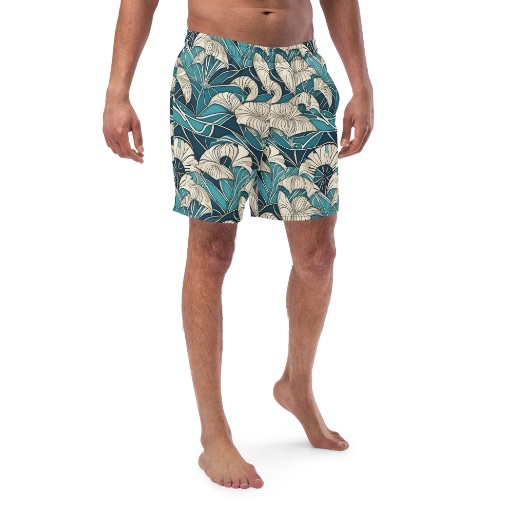 Ivory Jungle on Swim Trunks — Front