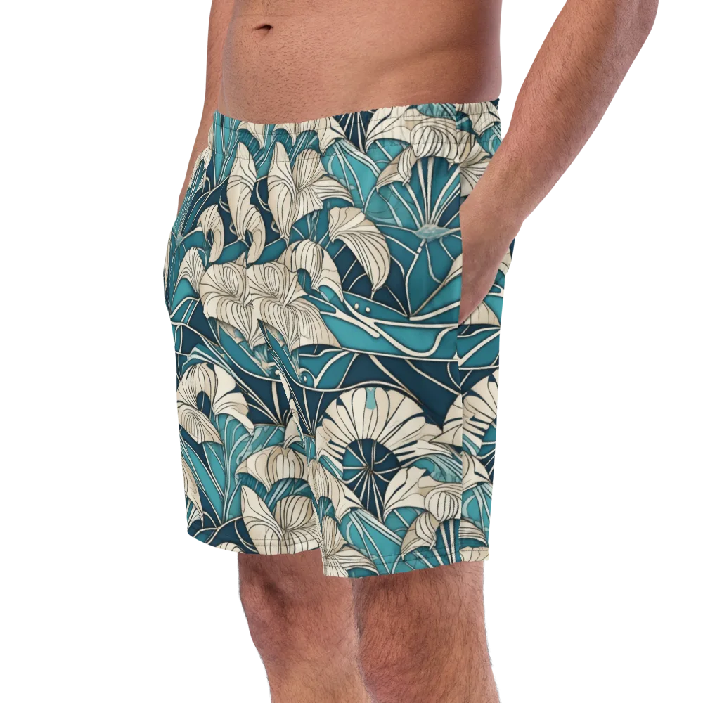 Ivory Jungle on Swim Trunks — Left Front