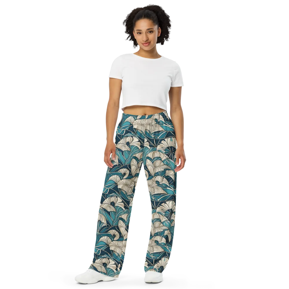 Ivory Jungle on Wide-Leg Pants — Front