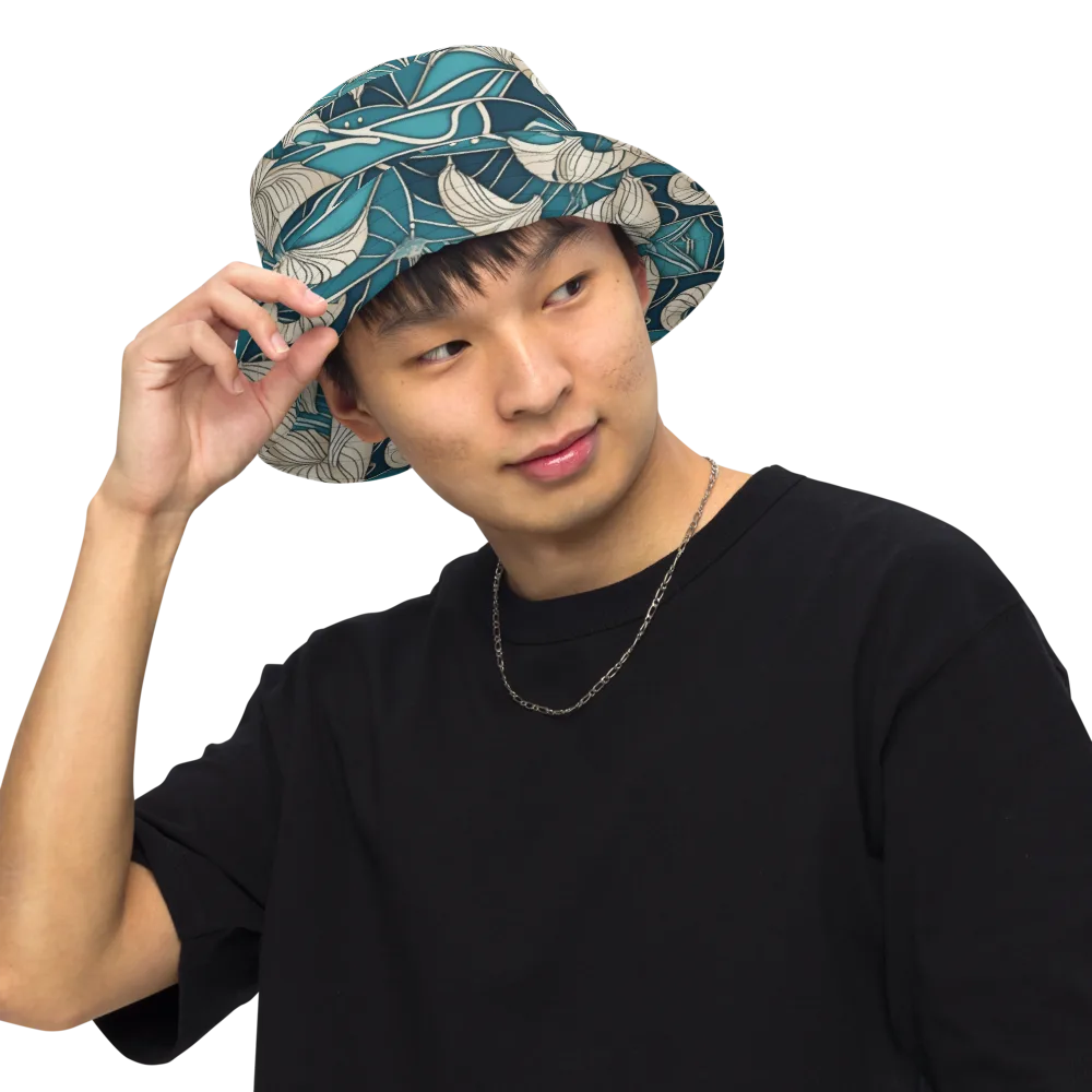 Ivory Jungle on Reversible Bucket Hat — Front Inside