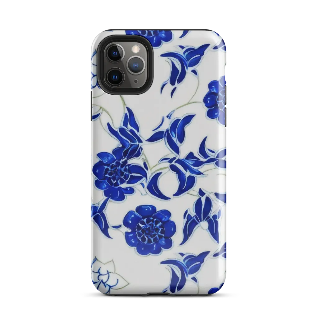 Blue Delft Bloom on Tough Case for iPhone® — Front