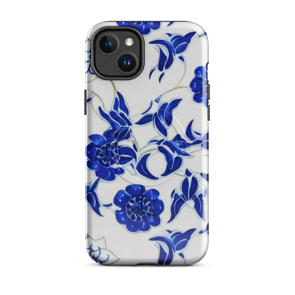 Blue Delft Bloom on MagSafe Tough Case for iPhone® — Front