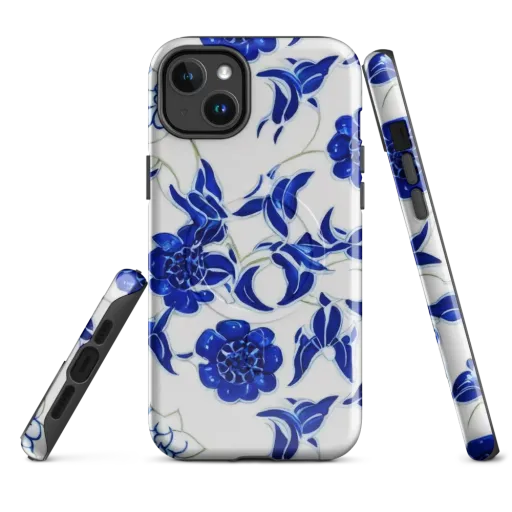 Blue Delft Bloom on a MagSafe Tough Case for iPhone®
