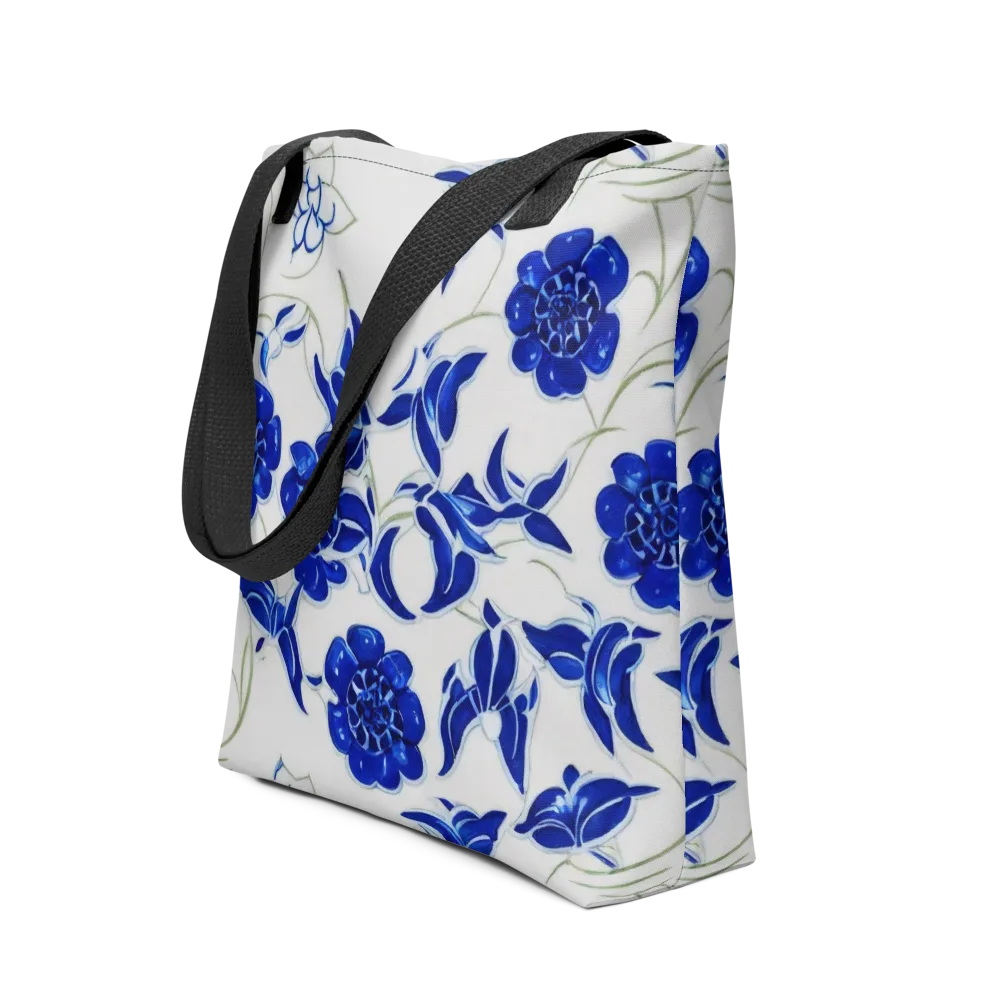 Blue Delft Bloom on Tote Bag — Front