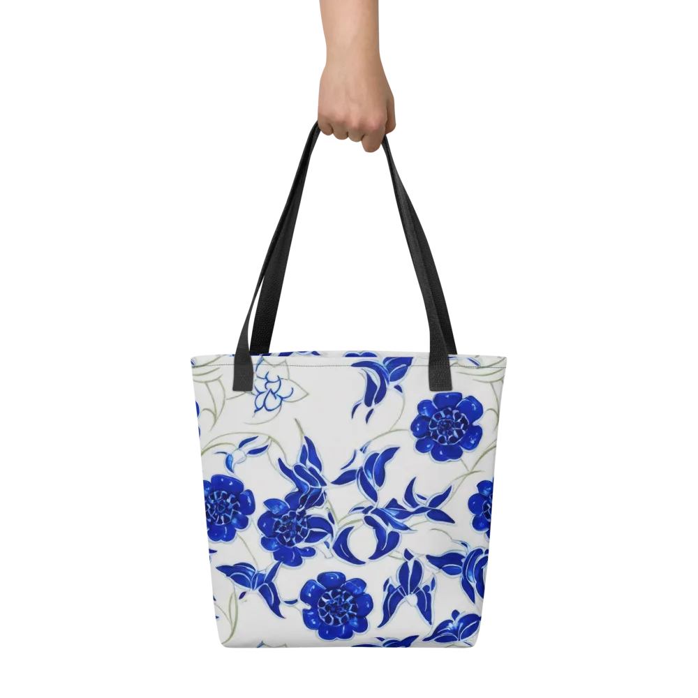 Blue Delft Bloom on Tote Bag — Front
