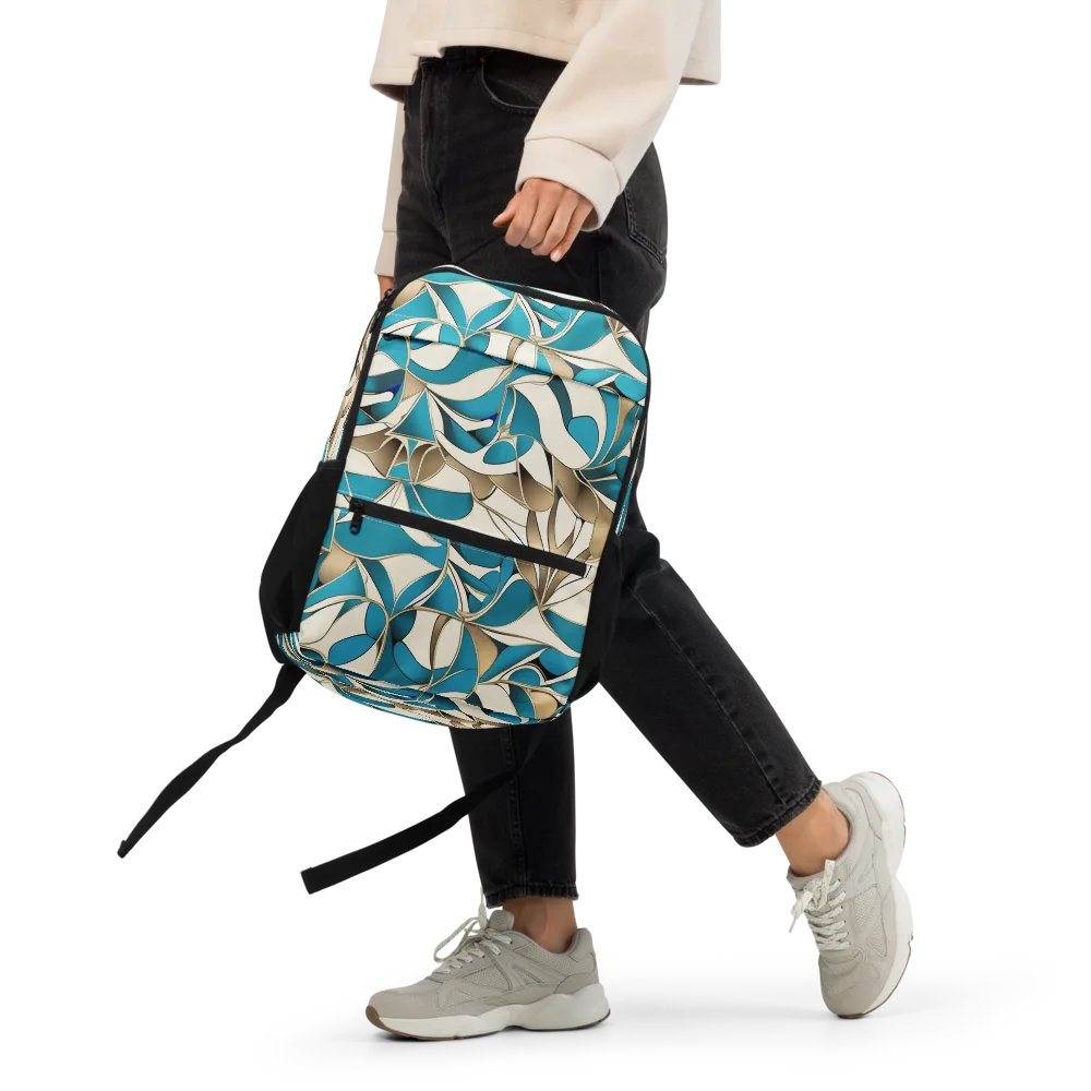 Teal Arabesque on Utility Backpack — Front
