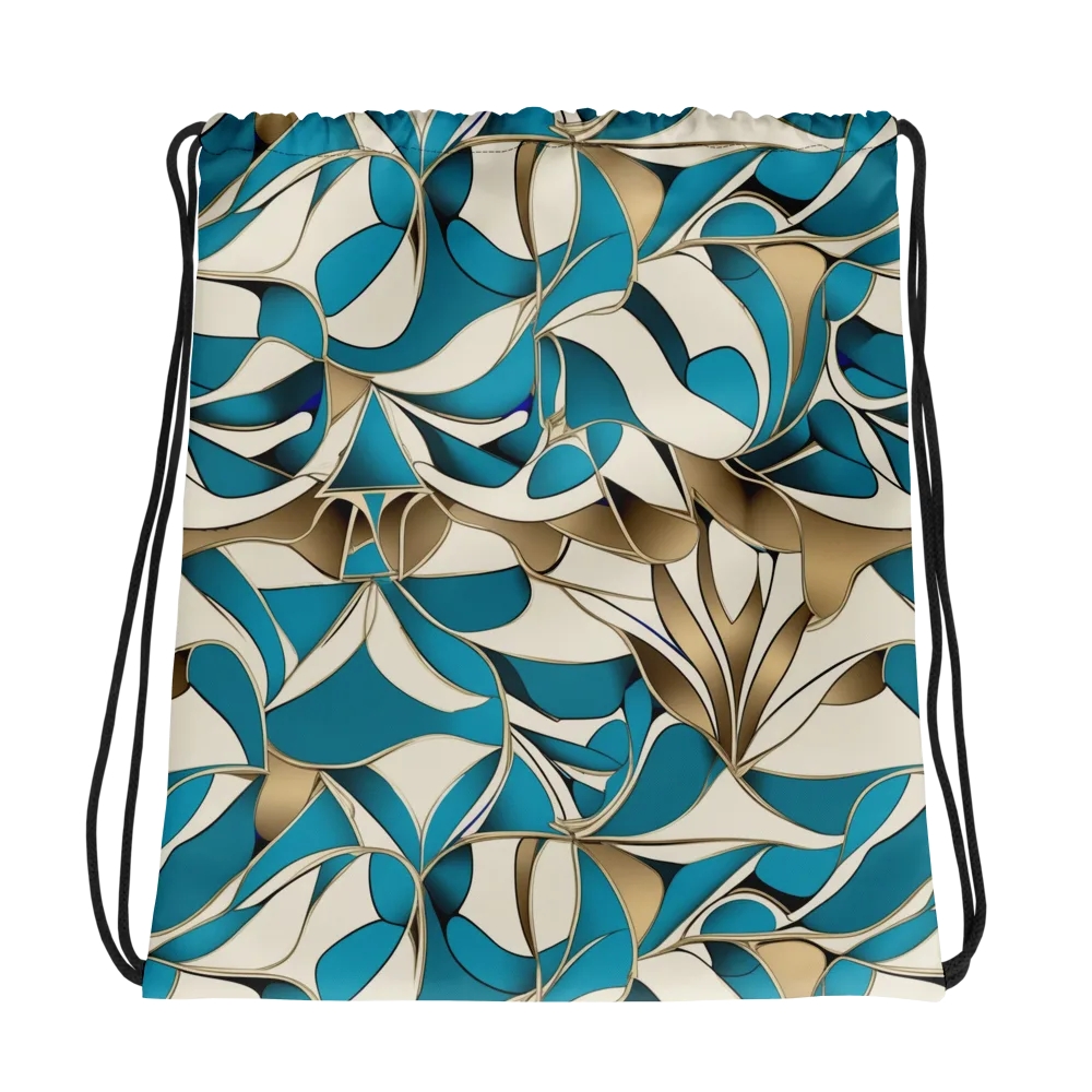 Teal Arabesque on Drawstring Bag — Photo