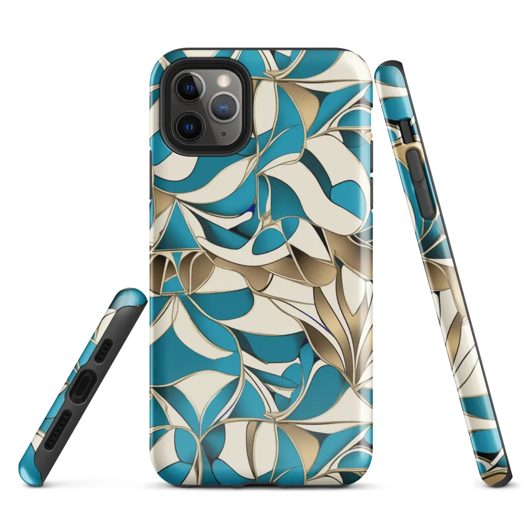 Teal Arabesque on Tough Case for iPhone® — Front