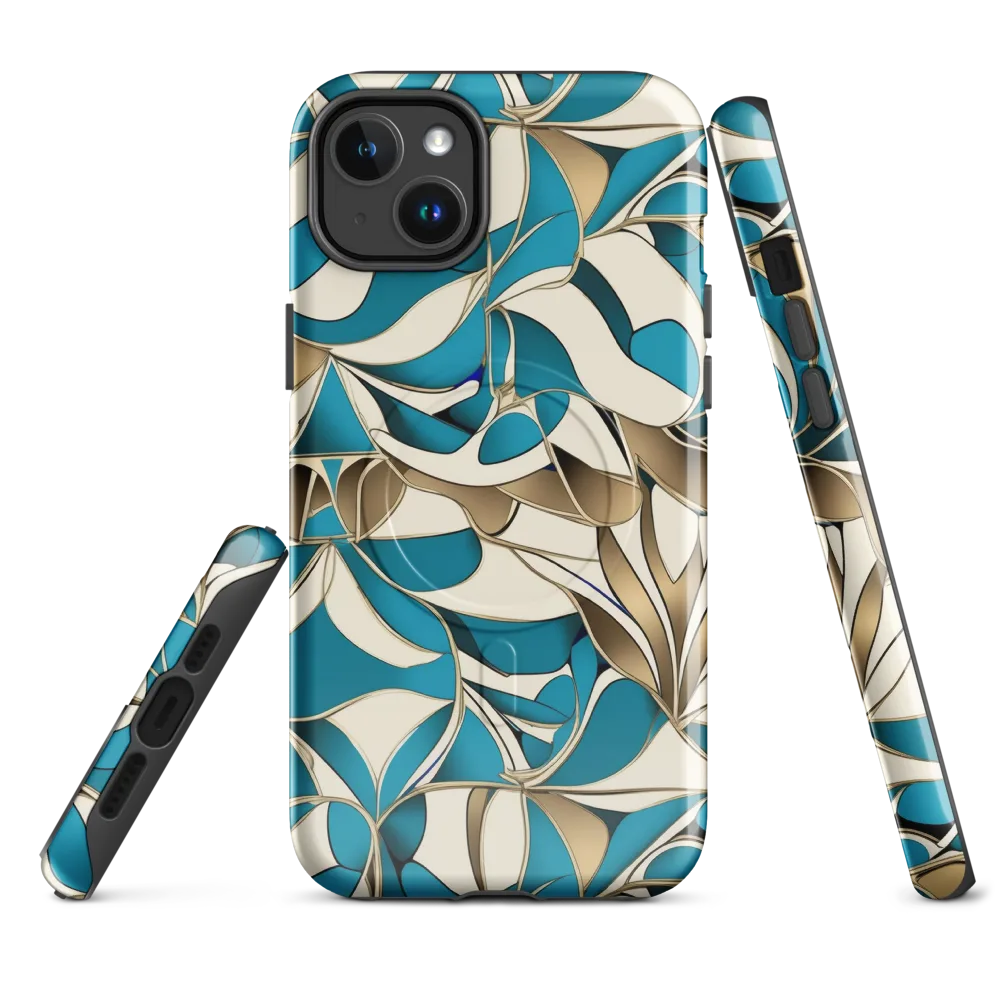 Teal Arabesque on MagSafe Tough Case for iPhone® — Front