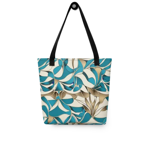 Teal Arabesque on a Tote Bag