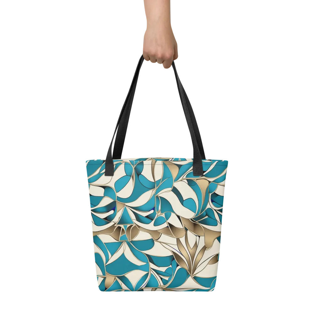 Teal Arabesque on Tote Bag — Front