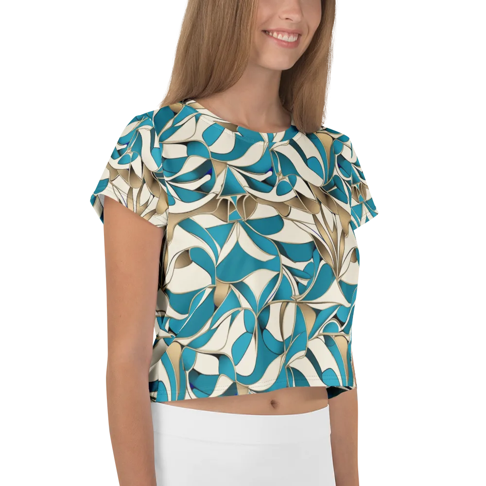 Teal Arabesque on Crop Tee — Right