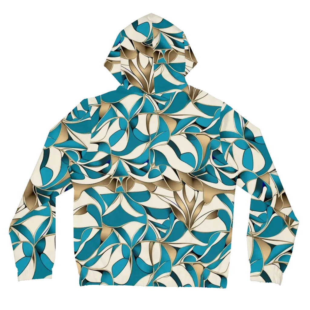Teal Arabesque on Women's Full-Zip Hoodie — Back