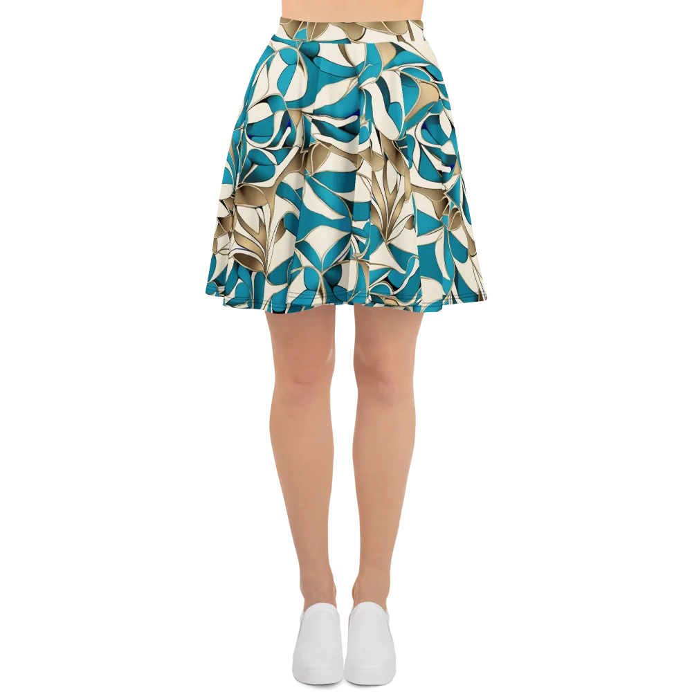 Teal Arabesque on Skater Skirt — Front