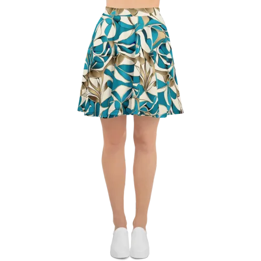 Teal Arabesque on a Skater Skirt