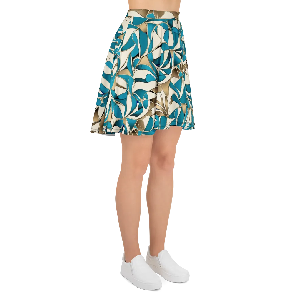 Teal Arabesque on Skater Skirt — Right