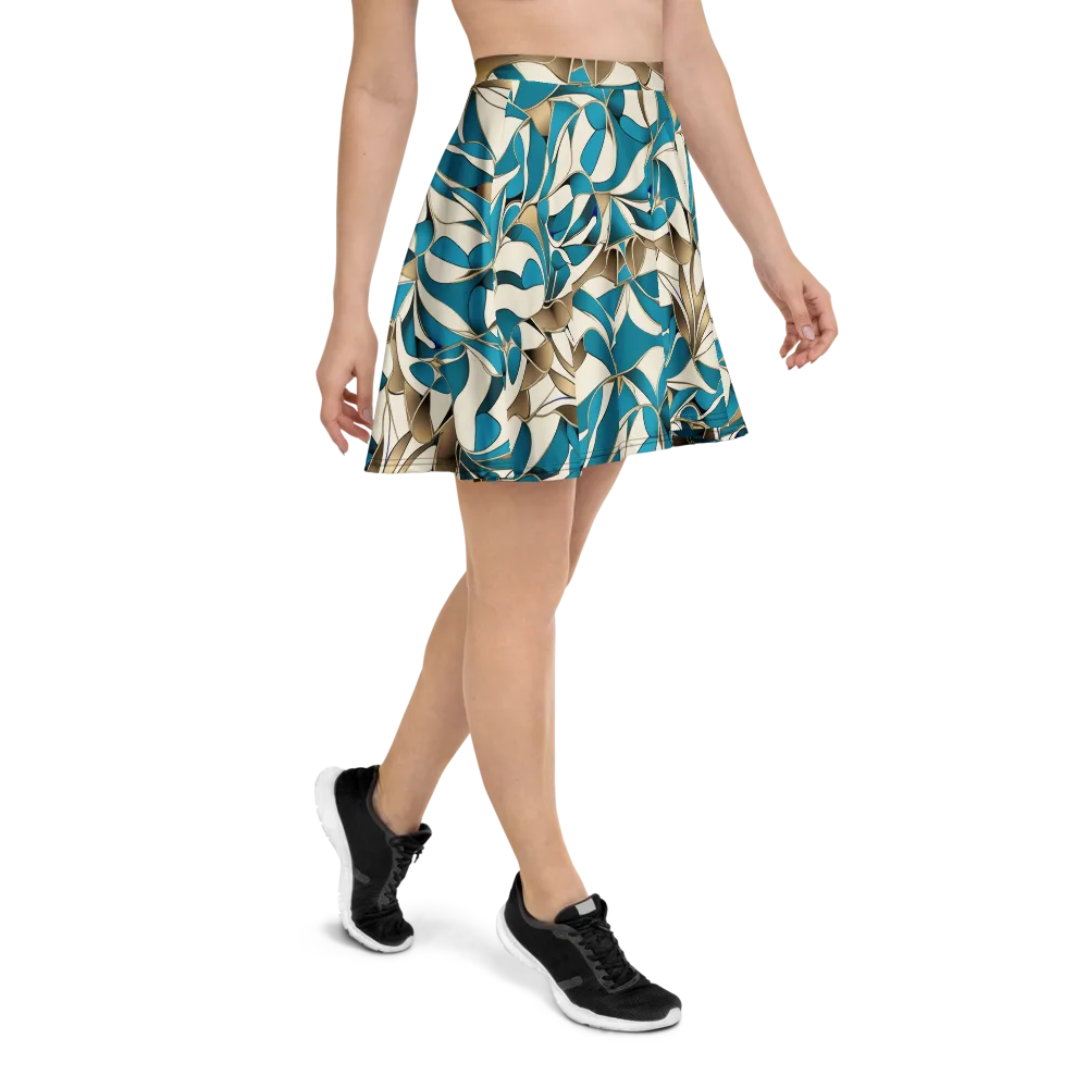 Teal Arabesque on Skater Skirt — Right