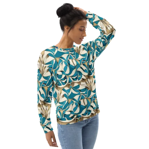 Teal Arabesque on a Sweatshirt