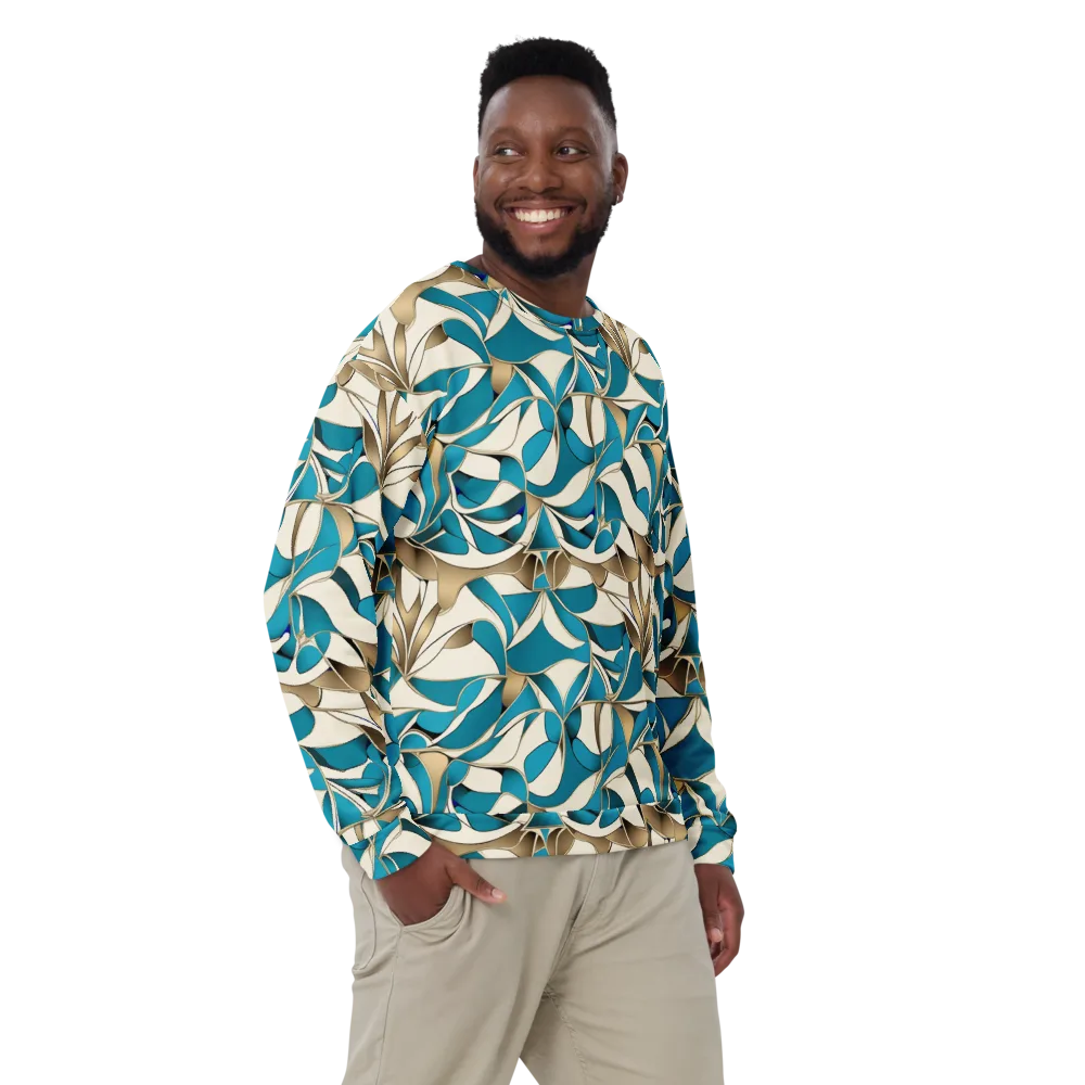 Teal Arabesque on Sweatshirt — Front