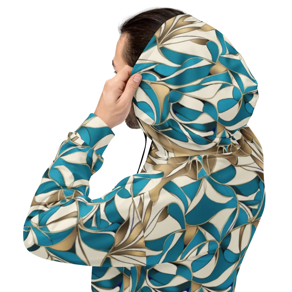 Teal Arabesque on Hoodie — Back