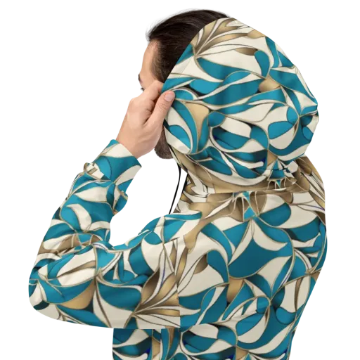 Teal Arabesque on a Hoodie