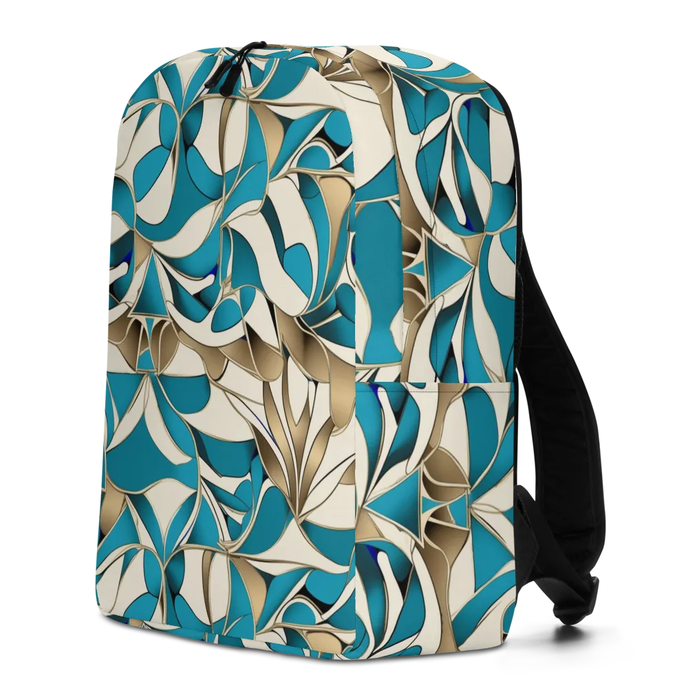 Teal Arabesque on Minimalist Backpack — Left