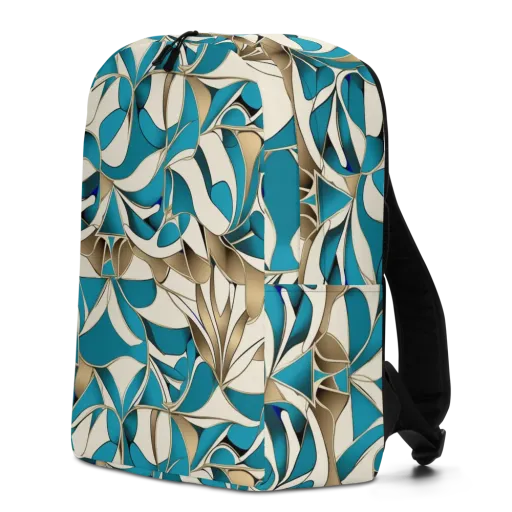 Teal Arabesque on a Minimalist Backpack
