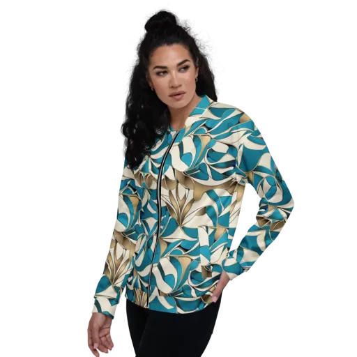 Teal Arabesque on a Bomber Jacket