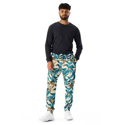 Teal Arabesque on a Men's Joggers