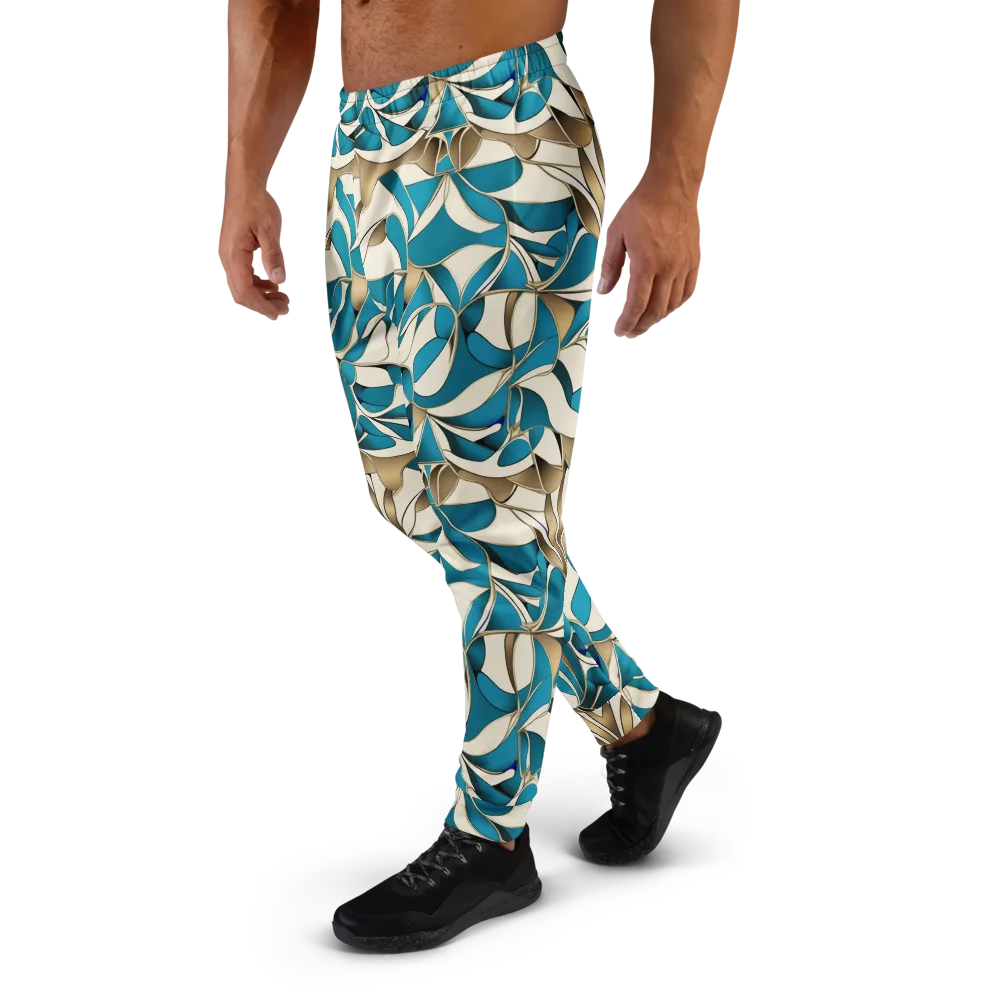 Teal Arabesque on Men's Joggers — Left