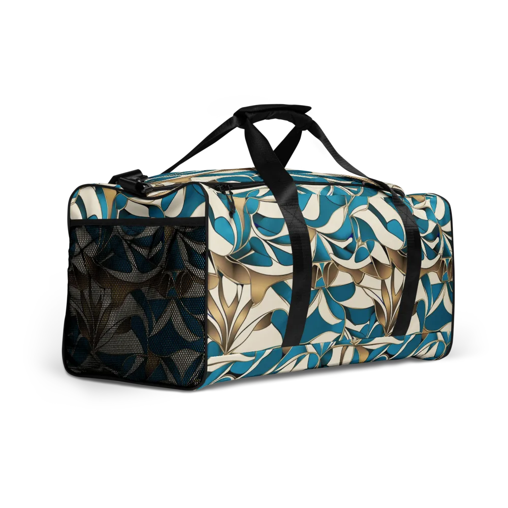 Teal Arabesque on Duffle Bag — Right Front