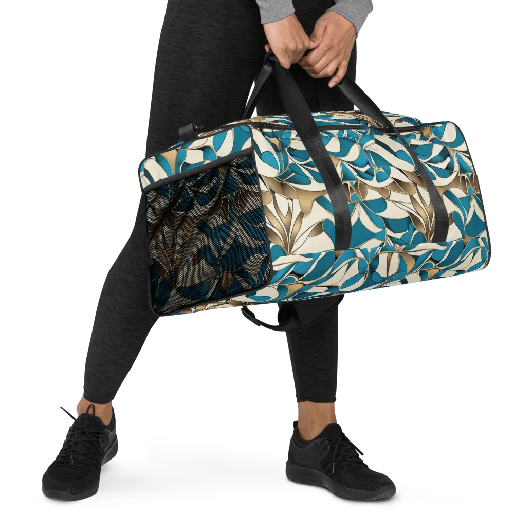 Teal Arabesque on Duffle Bag — Right Front