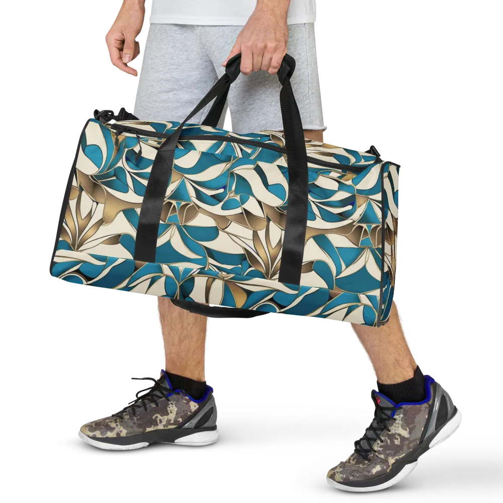 Teal Arabesque on Duffle Bag — Front